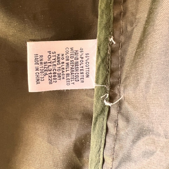 Umgee size large olive green trench coat with hood - Picture 6 of 6